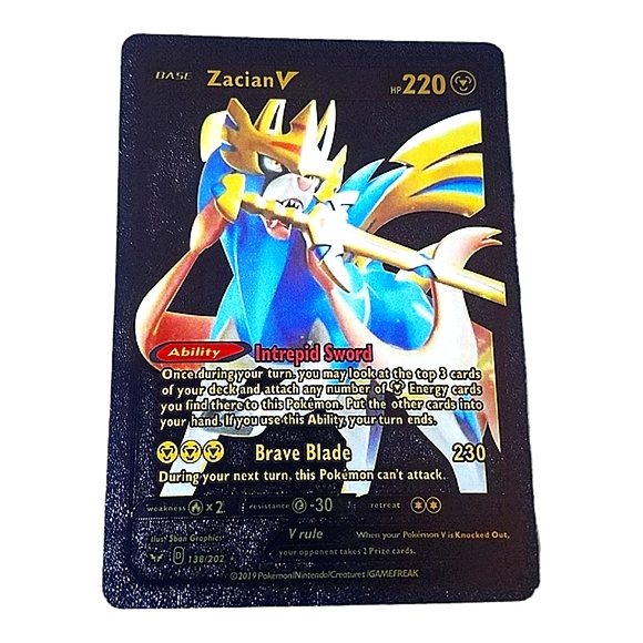Nintendo Other Collectors Zacian V 22hp Black Gold Pokemon Card